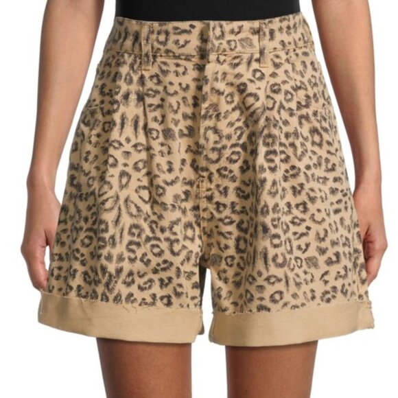 We The Free Pants - Free People We the Free Dogtown High-Waisted Cheetah Print Denim Shorts Size 24